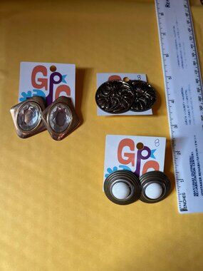 3 pairs of pierced earrings